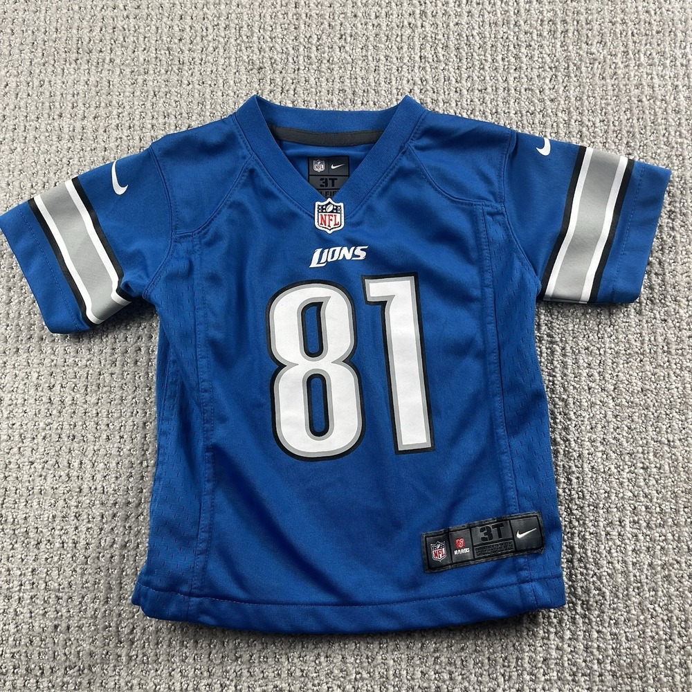 Nike Detroit Lions Calvin Johnson 81 Jersey Toddler 3T NFL Football Blue Boys